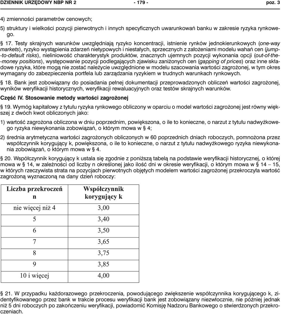 wahań cen (jump- -to-default risks), nieliniowość charakterystyk produktów, znacznych ujemnych pozycji wykonania opcji (out-of-the- -money positions), występowanie pozycji podlegających zjawisku