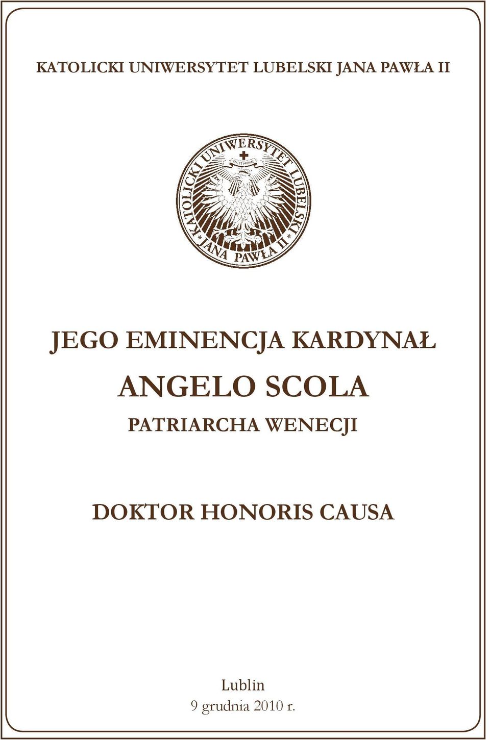 ANGELO SCOLA PATRIARCHA WENECJI