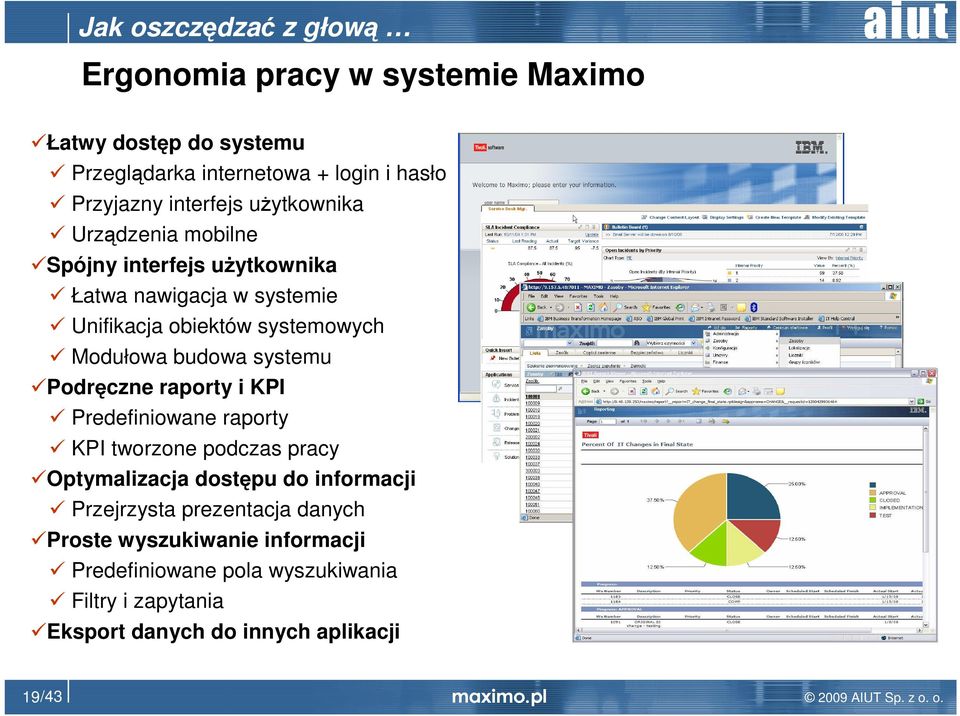 Podręczne raporty i KPI Predefiniowane raporty KPI tworzone podczas pracy Optymalizacja dostępu do informacji Przejrzysta prezentacja