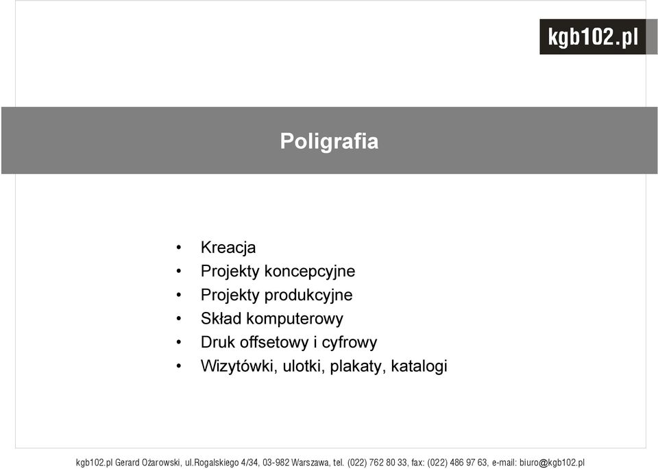 plakaty, katalogi Gerard Ożarowski, ul.