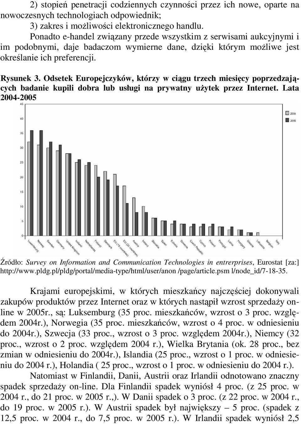 Odsetek Europejczyków, którzy w ciągu trzech miesięcy poprzedzających badanie kupili dobra lub usługi na prywatny uŝytek przez Internet.