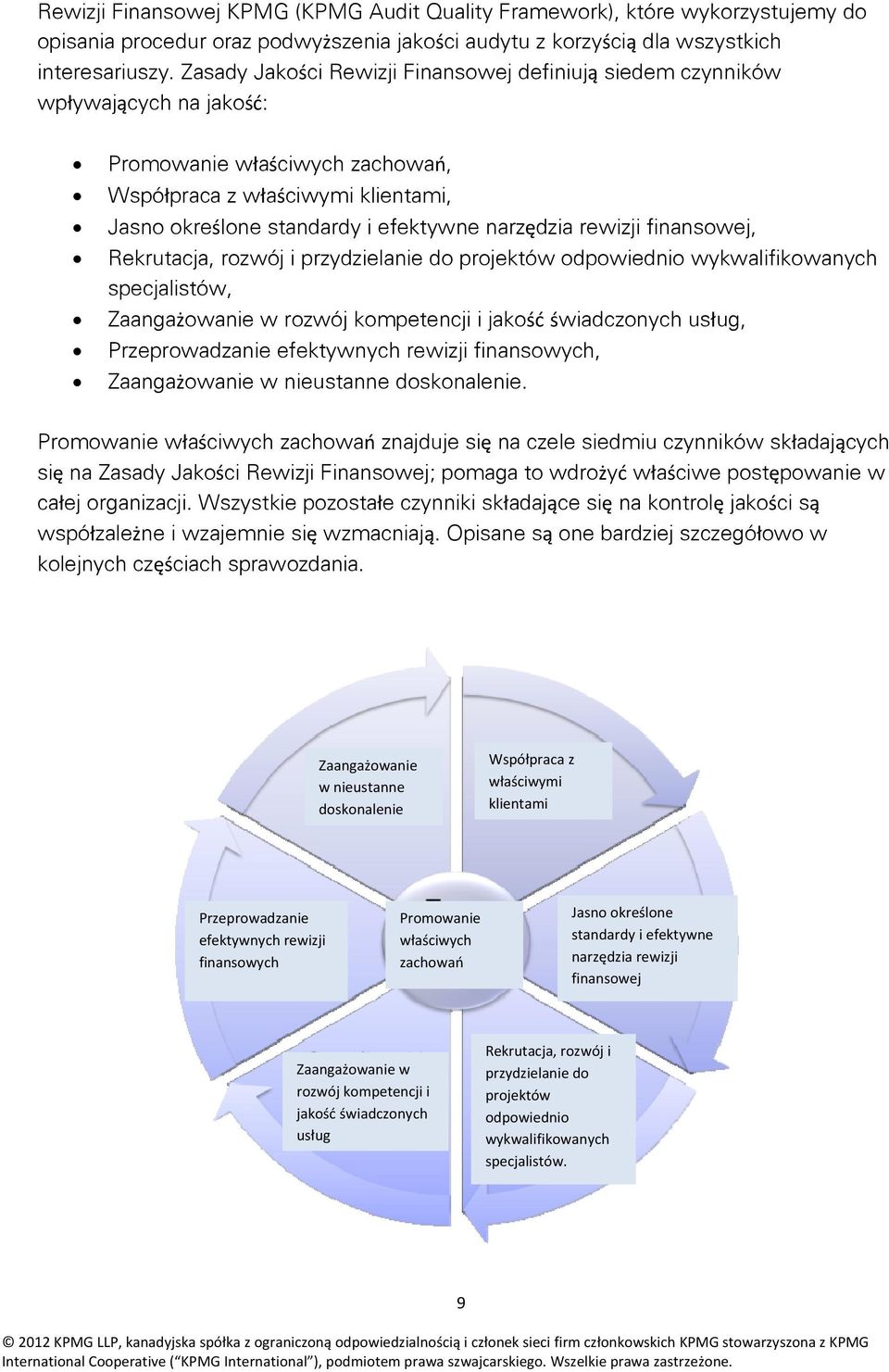 rewizji finansowej, Rekrutacja, rozwój i przydzielanie do projektów odpowiednio wykwalifikowanych specjalistów, Zaangażowanie w rozwój kompetencji i jakość świadczonych usług, Przeprowadzanie