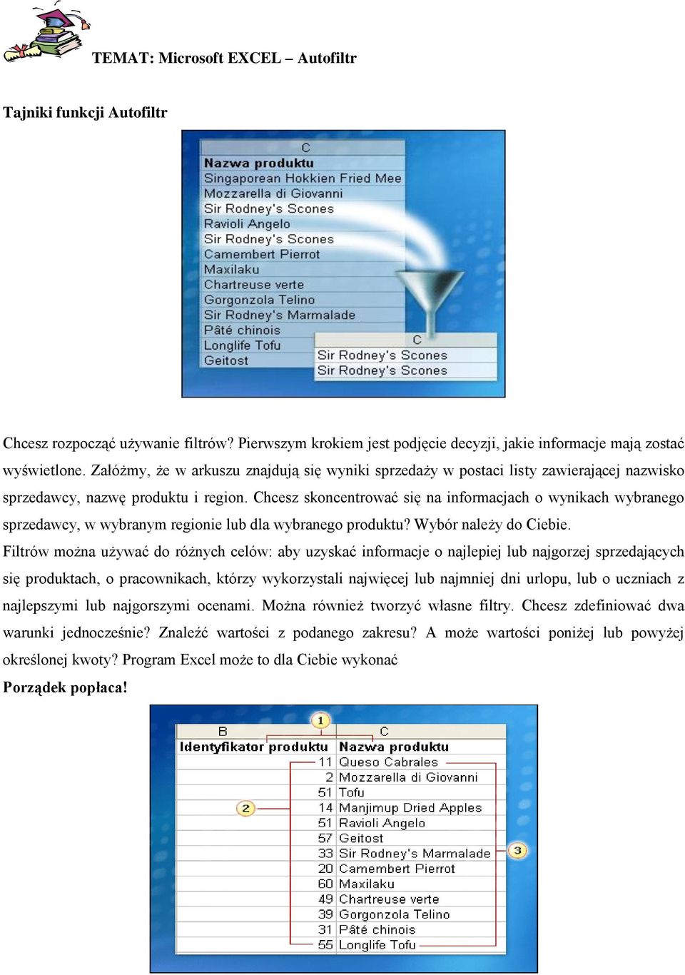 Chcesz skoncentrować się na informacjach o wynikach wybranego sprzedawcy, w wybranym regionie lub dla wybranego produktu? Wybór należy do Ciebie.