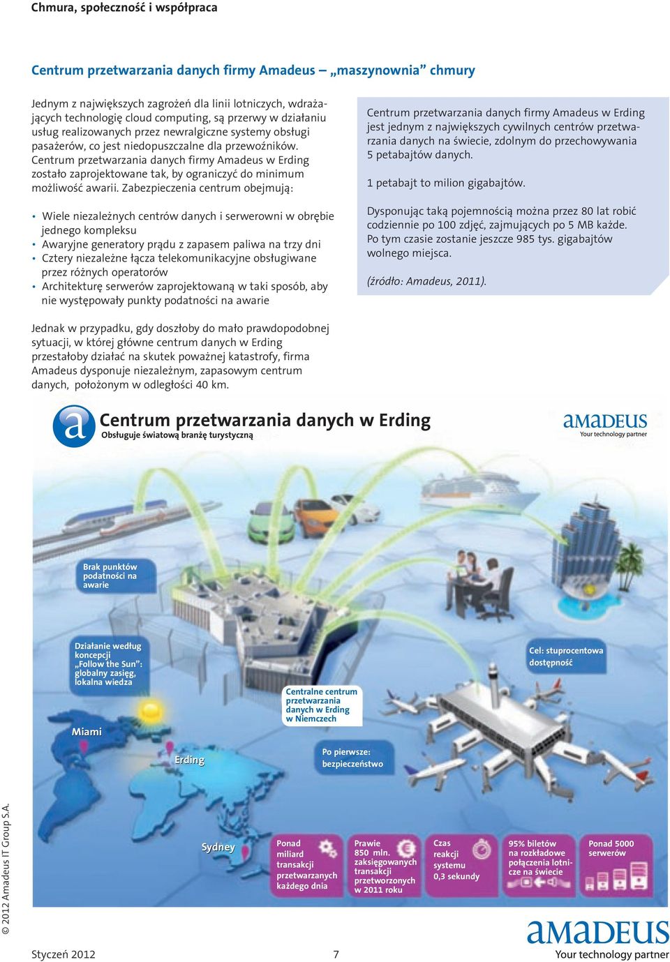 Centrum przetwarzania danych firmy Amadeus w Erding zosta³o zaprojektowane tak, by ograniczyæ do minimum mo liwoœæ awarii.