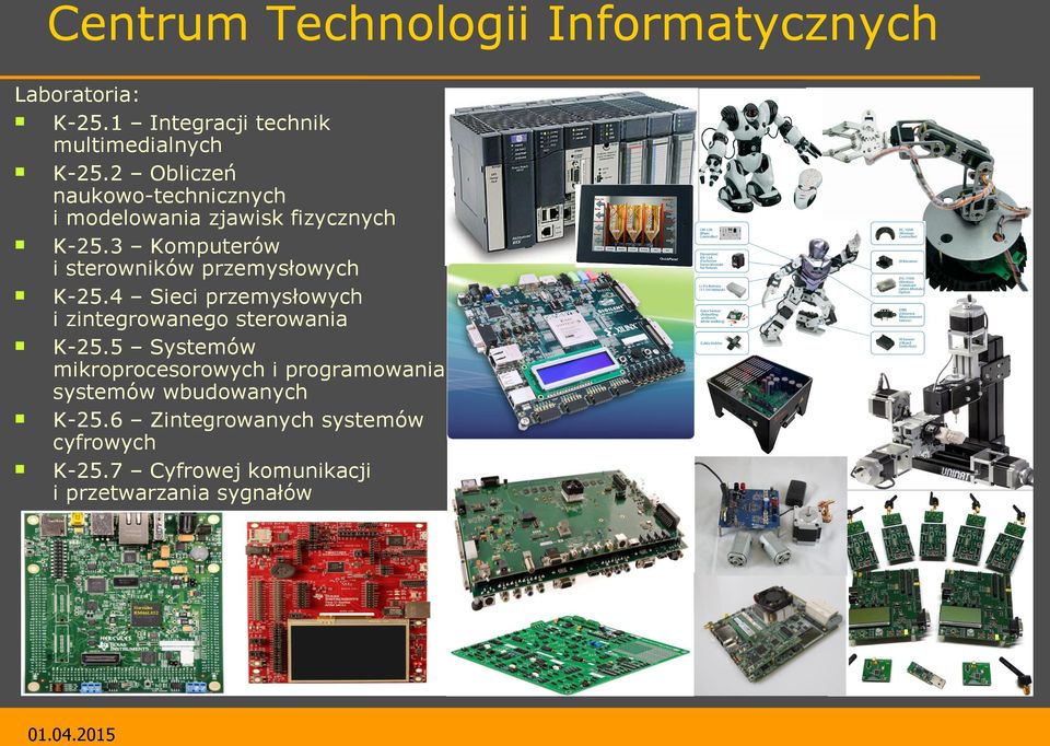 3 Komputerów i sterowników przemysłowych K-25.4 Sieci przemysłowych i zintegrowanego sterowania K-25.