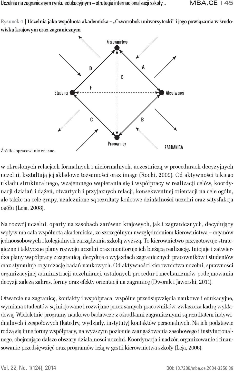 własne. Pracownicy ZAGRANICA w określonych relacjach formalnych i nieformalnych, uczestniczą w procedurach decyzyjnych uczelni, kształtują jej składowe tożsamości oraz image (Rocki, 2009).