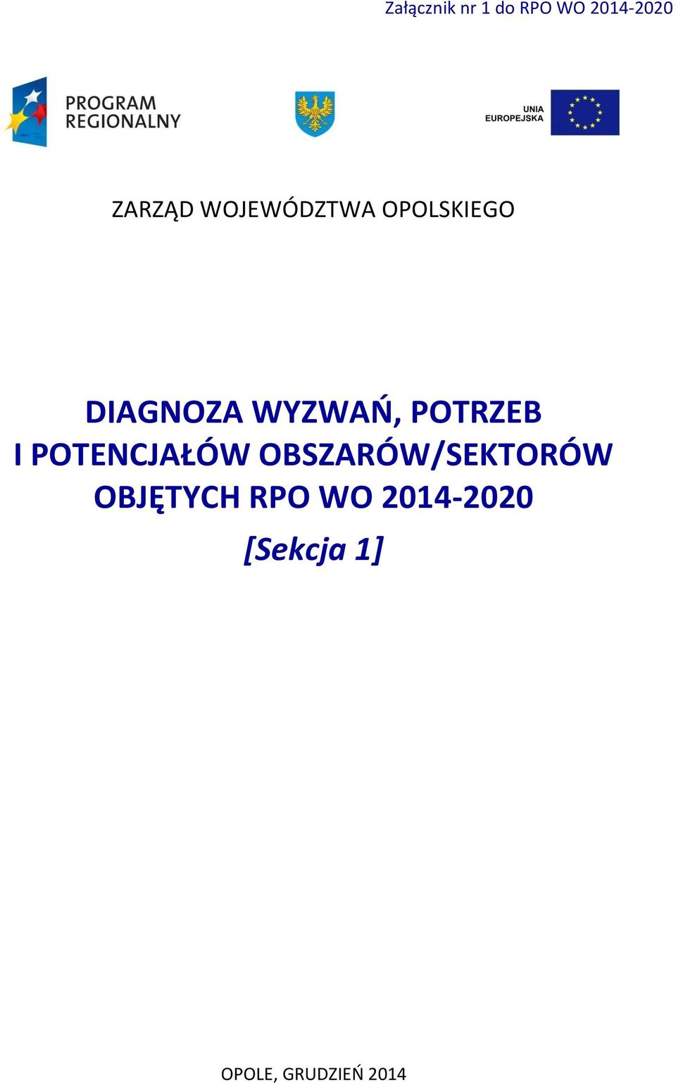 POTENCJAŁÓW OBSZARÓW/SEKTORÓW