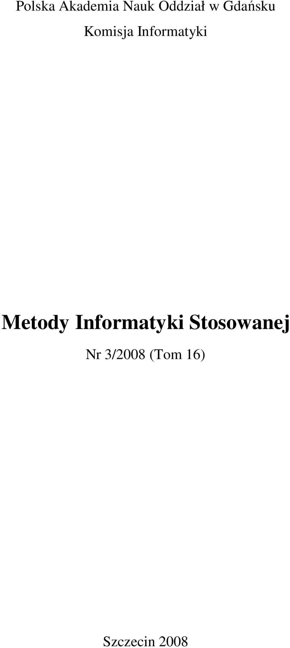 Metody Informatyki Stosowanej