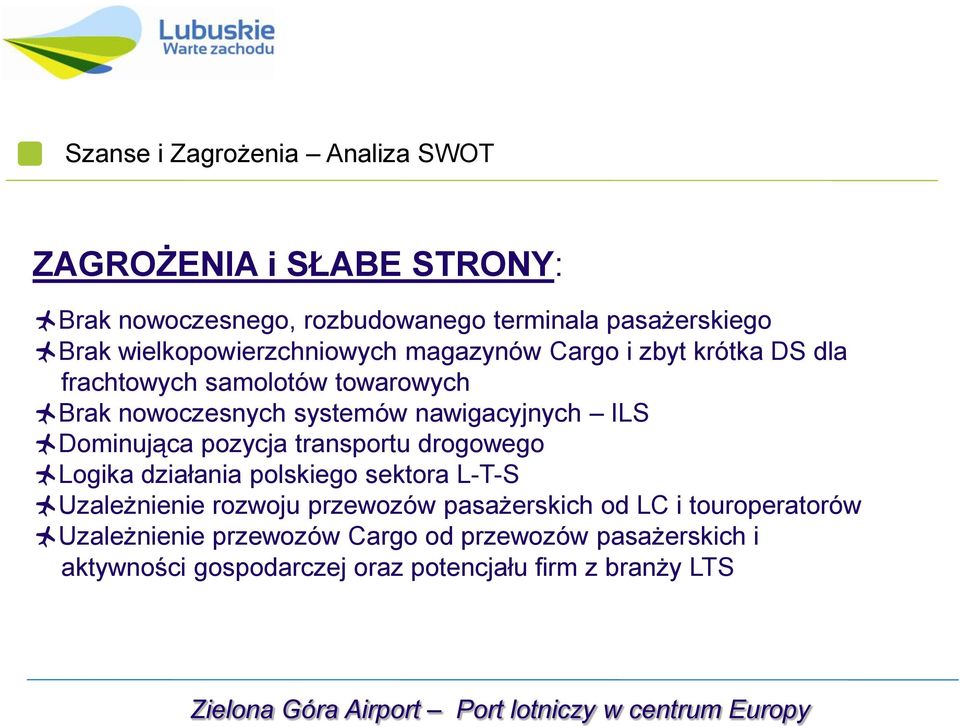 nawigacyjnych ILS Dominująca pozycja transportu drogowego Logika działania polskiego sektora L-T-S Uzależnienie rozwoju przewozów