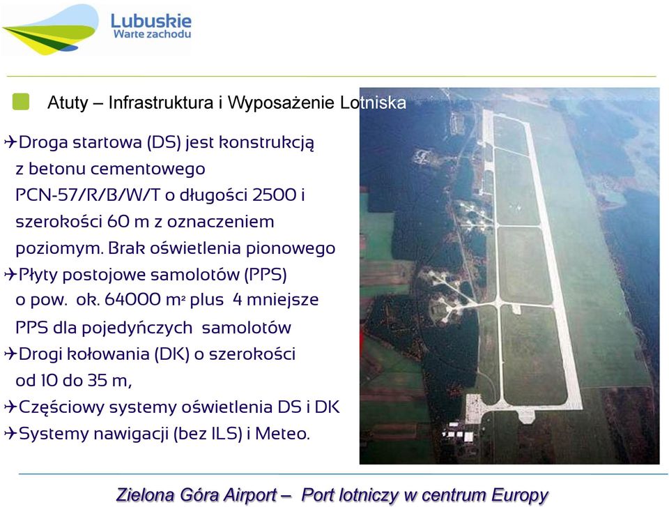 Brak oświetlenia pionowego Płyty postojowe samolotów (PPS) o pow. ok.