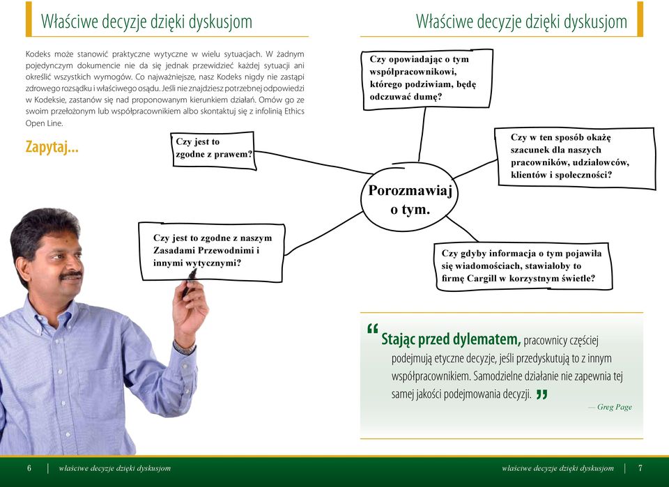 Jeśli nie znajdziesz potrzebnej odpowiedzi w Kodeksie, zastanów się nad proponowanym kierunkiem działań.