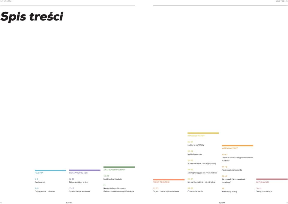 .. klientowi 12 15 Najlepsze sklepy w sieci 15 17 Spowiedź e-sprzedawców 18 20 Social media a rekrutacja 21 Nie dostałeś się do Facebooka i Twittera stwórz własnego WhatsAppa!