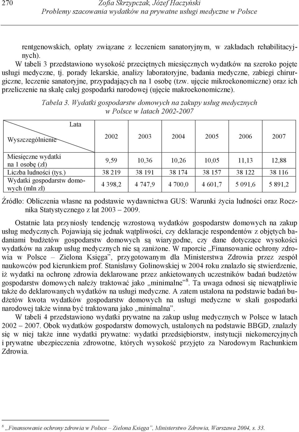 porady lekarskie, analizy laboratoryjne, badania medyczne, zabiegi chirurgiczne, leczenie sanatoryjne, przypadaj cych na 1 osob (tzw.