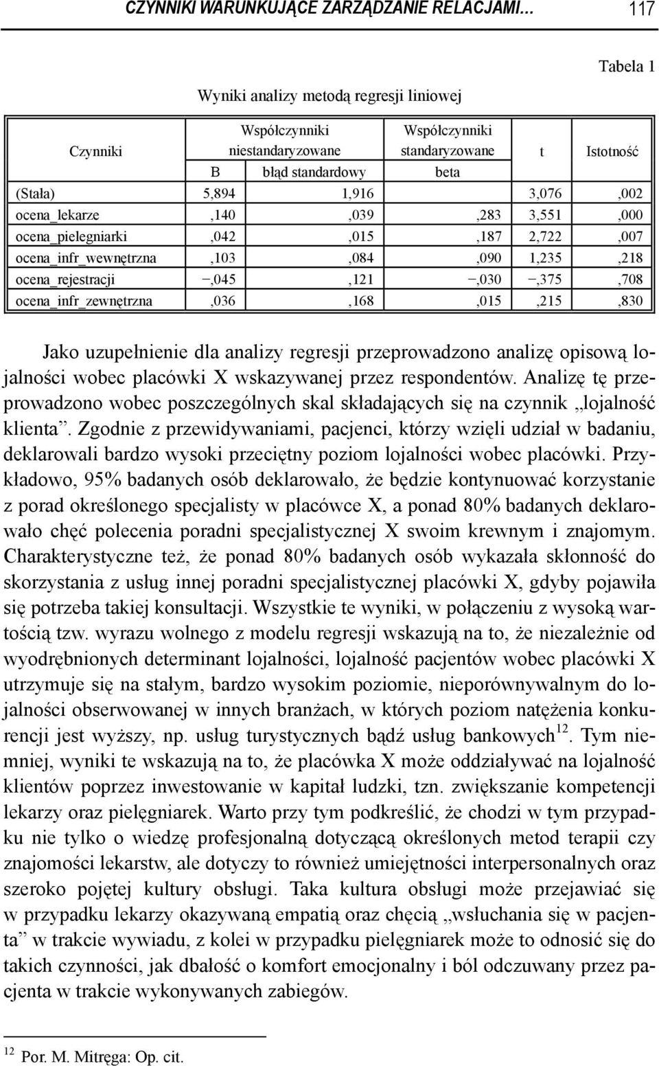 ocena_infr_zewnętrzna,036,168,015,215,830 Jako uzupełnienie dla analizy regresji przeprowadzono analizę opisową lojalności wobec placówki X wskazywanej przez respondentów.