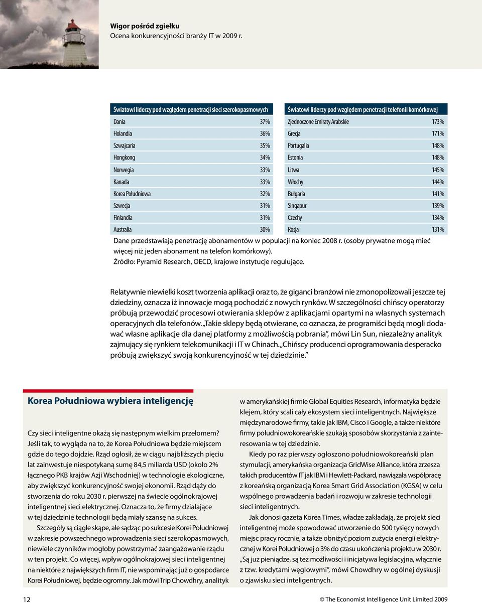 Australia 30% Rosja 131% Dane przedstawiają penetrację abonamentów w populacji na koniec 2008 r. (osoby prywatne mogą mieć więcej niż jeden abonament na telefon komórkowy).