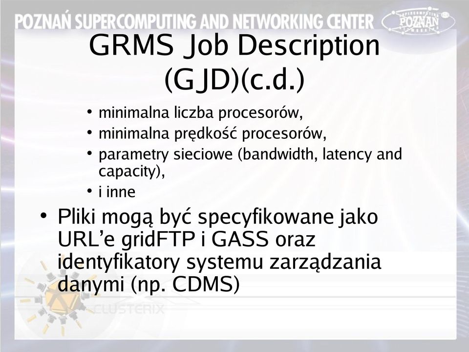 parametry sieciowe (bandwidth, latency and capacity), i inne Pliki