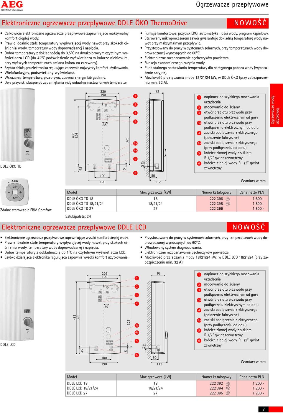 Dobór temperatury z dok³adnoœci¹ do 0,5 O C na dwukolorowym czytelnym wyœwietlaczu LCD (do 42 O C podœwietlenie wyœwietlacza w kolorze niebieskim, przy wy szych temperaturach zmiana koloru na