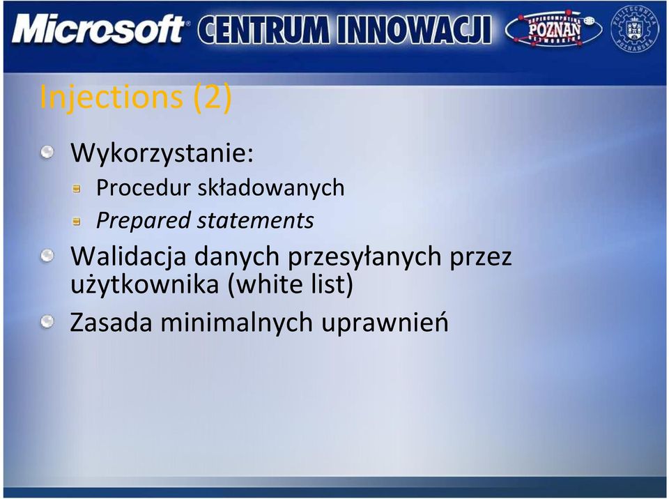 Walidacja danych przesyłanych przez