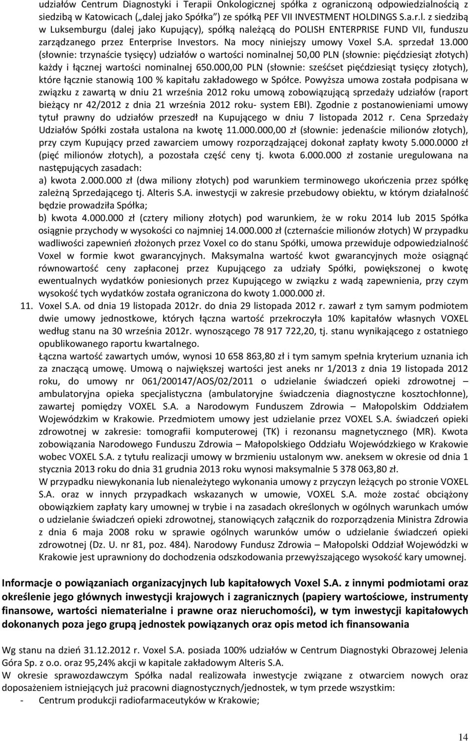 000,00 PLN (słownie: sześćset pięćdziesiąt tysięcy złotych), które łącznie stanowią 100 % kapitału zakładowego w Spółce.