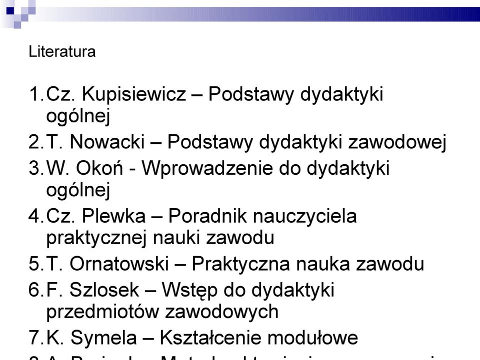 Okoń - Wprowadzenie do dydaktyki ogólnej 4.Cz.