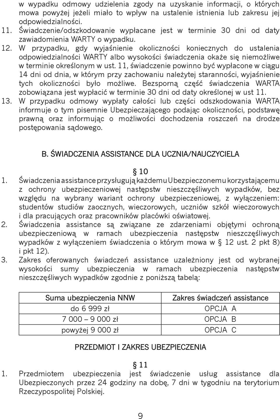 W przypadku, gdy wyjaśnienie okoliczności koniecznych do ustalenia odpowiedzialności WARTY albo wysokości świadczenia okaże się niemożliwe w terminie określonym w ust.