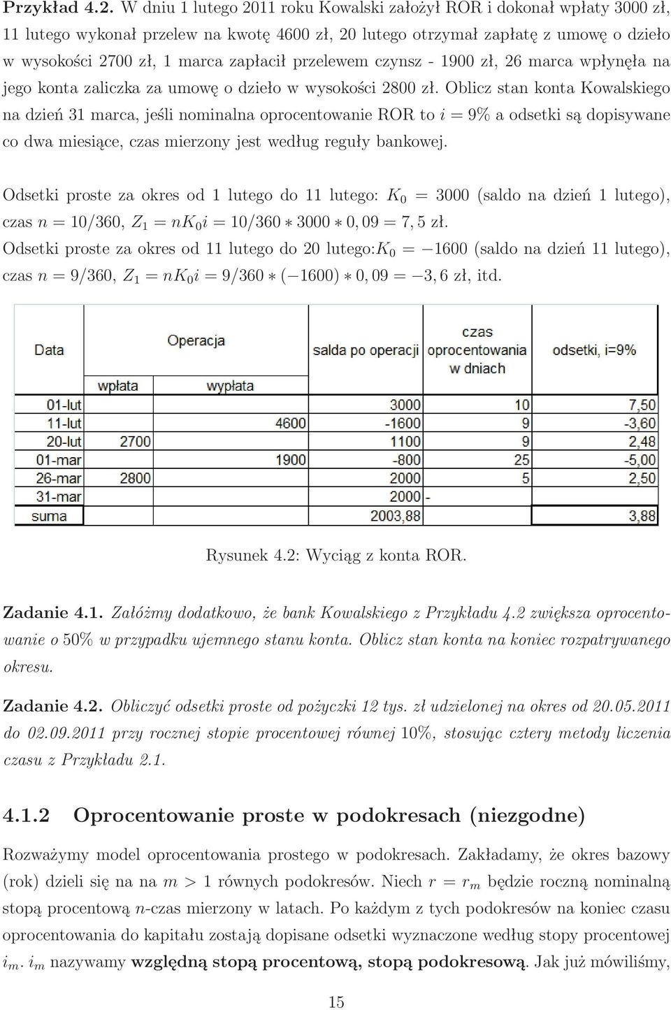 wwysokości2700zł,1marcazapłaciłprzelewemczynsz-1900zł,26marcawpłynęłana jego konta zaliczka za umowę o dzieło w wysokości 2800 zł.