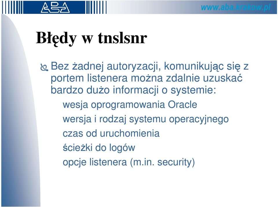 wesja oprogramowania Oracle wersja i rodzaj systemu operacyjnego