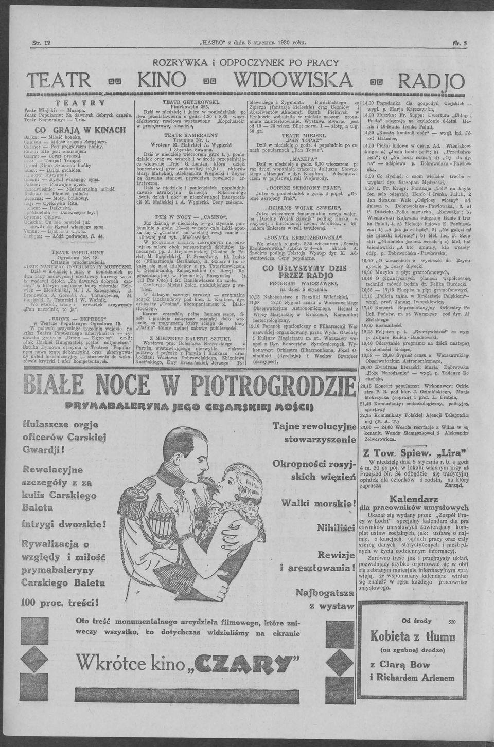 Tempol Lund Kino: ;:,zlakiem hańby LUlta : - Dzika orchidea. ""'"za: ntrygant. _, eon : - iiywal własnego Bf!lą., ;...i.ce : - Podwójne życie. l'rnedw iośµię: - Nieśmiertelna mił o ść.