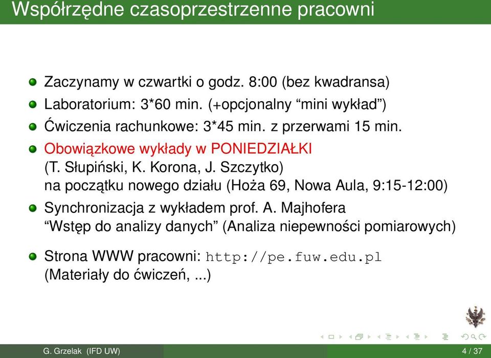 Korona, J. Szczytko) na poczatku nowego działu (Hoża 69, Nowa Au