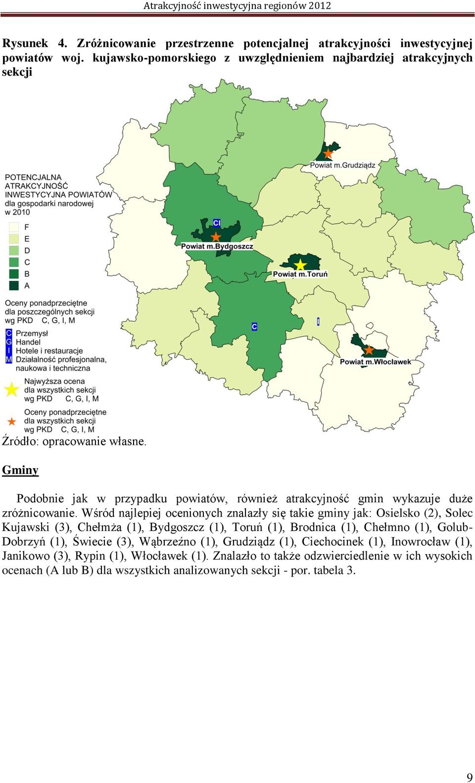 Gminy Podobnie jak w przypadku powiatów, również atrakcyjność gmin wykazuje duże zróżnicowanie.