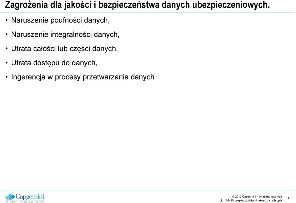 Naruszenie poufności danych, Naruszenie integralności