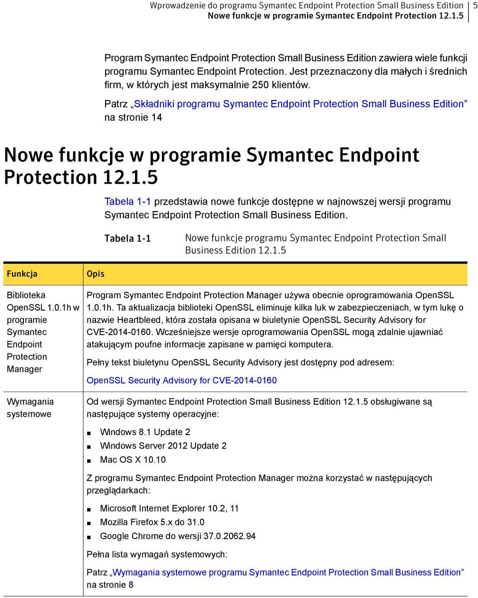 Patrz Składniki programu Symantec Endpoint Protection Small Business Edition na stronie 14