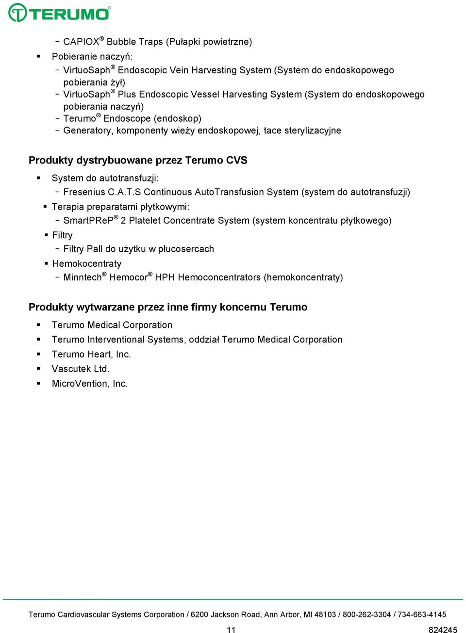 autotransfuzji: Fresenius C.A.T.