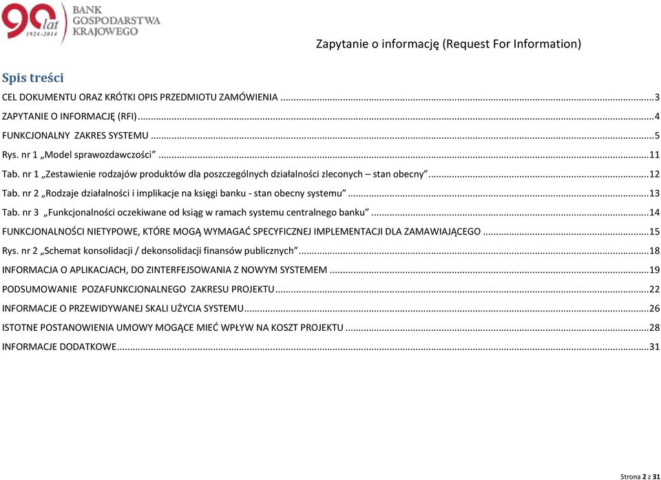 nr 3 Funkcjnalnści czekiwane d ksiąg w ramach systemu centralneg banku... 14 FUNKCJONALNOŚCI NIETYPOWE, KTÓRE MOGĄ WYMAGAĆ SPECYFICZNEJ IMPLEMENTACJI DLA ZAMAWIAJĄCEGO... 15 Rys.