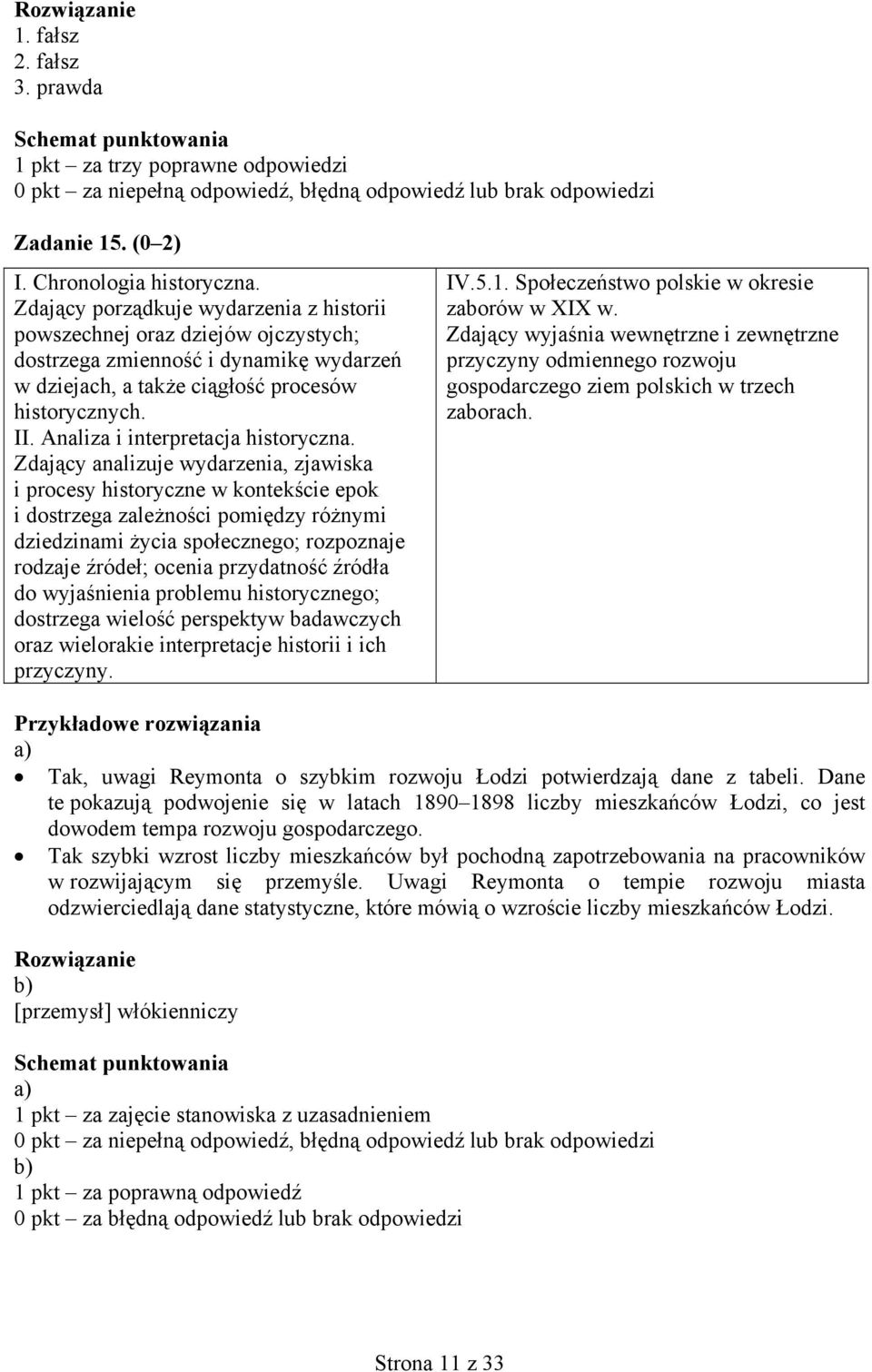 Społeczeństwo polskie w okresie zaborów w XIX w. Zdający wyjaśnia wewnętrzne i zewnętrzne przyczyny odmiennego rozwoju gospodarczego ziem polskich w trzech zaborach.