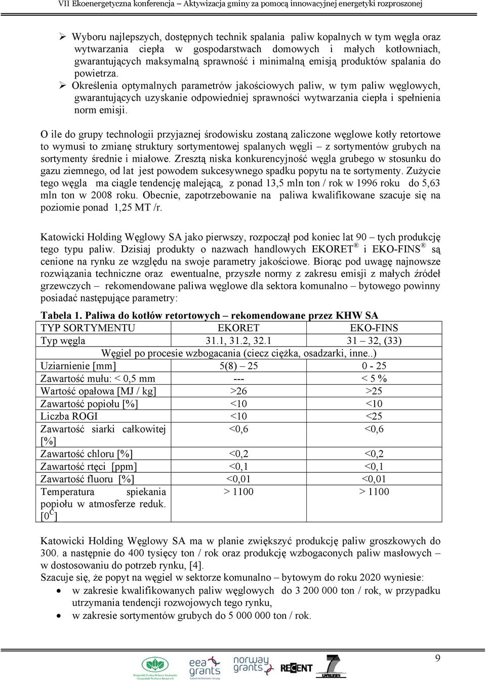 Określenia optymalnych parametrów jakościowych paliw, w tym paliw węglowych, gwarantujących uzyskanie odpowiedniej sprawności wytwarzania ciepła i spełnienia norm emisji.