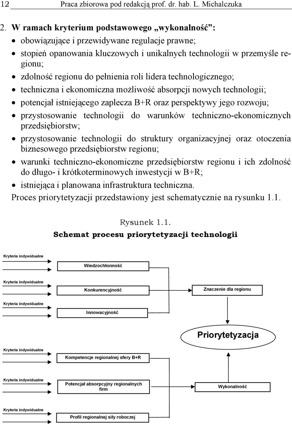 roli lidera technologicznego; techniczna i ekonomiczna możliwość absorpcji nowych technologii; potencjał istniejącego zaplecza B+R oraz perspektywy jego rozwoju; przystosowanie technologii do