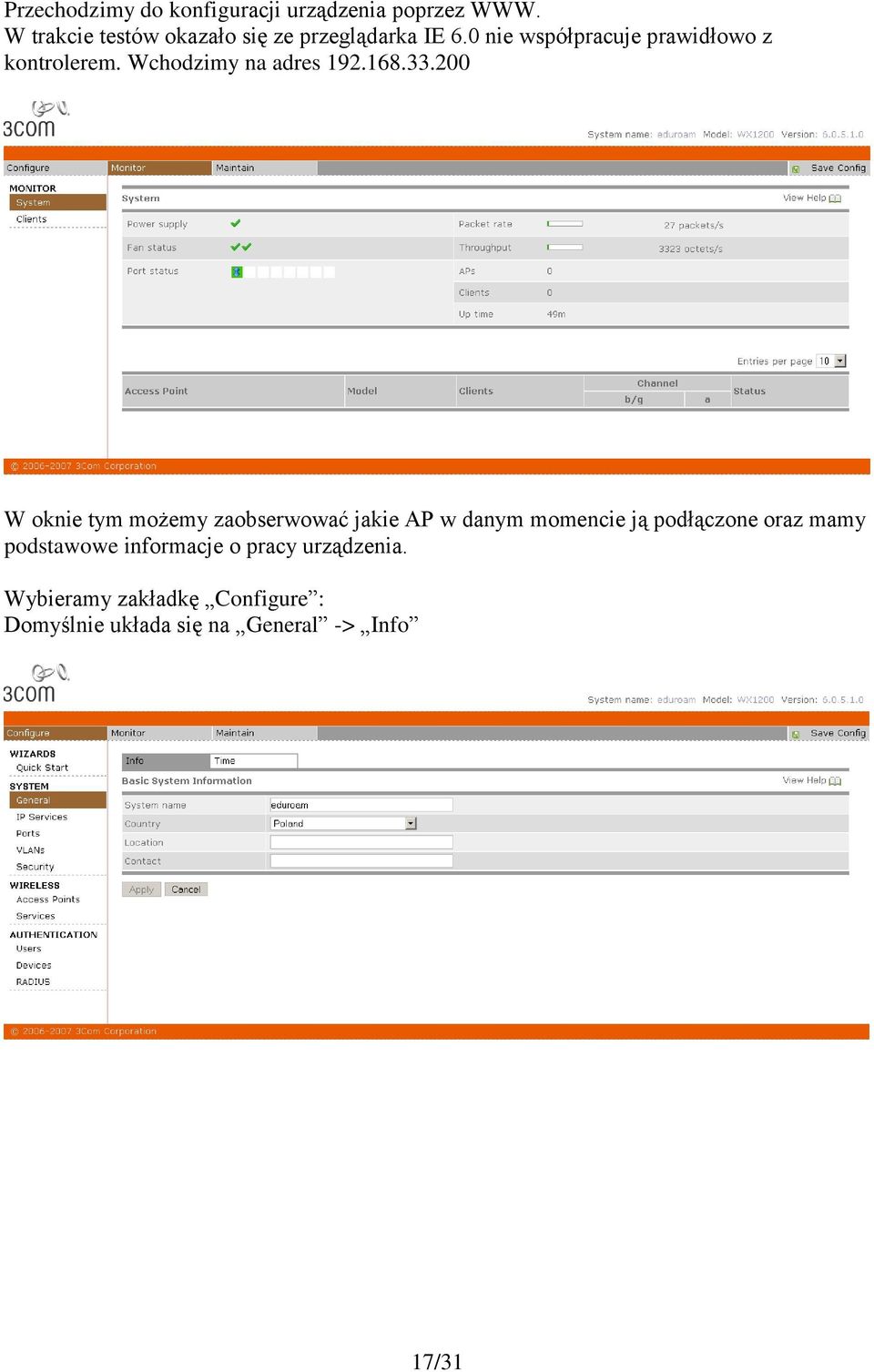 Wchodzimy na adres 192.168.33.