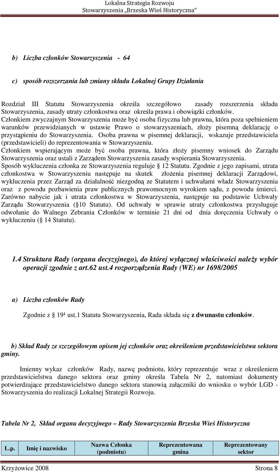 Członkiem zwyczajnym Stowarzyszenia moŝe być osoba fizyczna lub prawna, która poza spełnieniem warunków przewidzianych w ustawie Prawo o stowarzyszeniach, złoŝy pisemną deklarację o przystąpieniu do