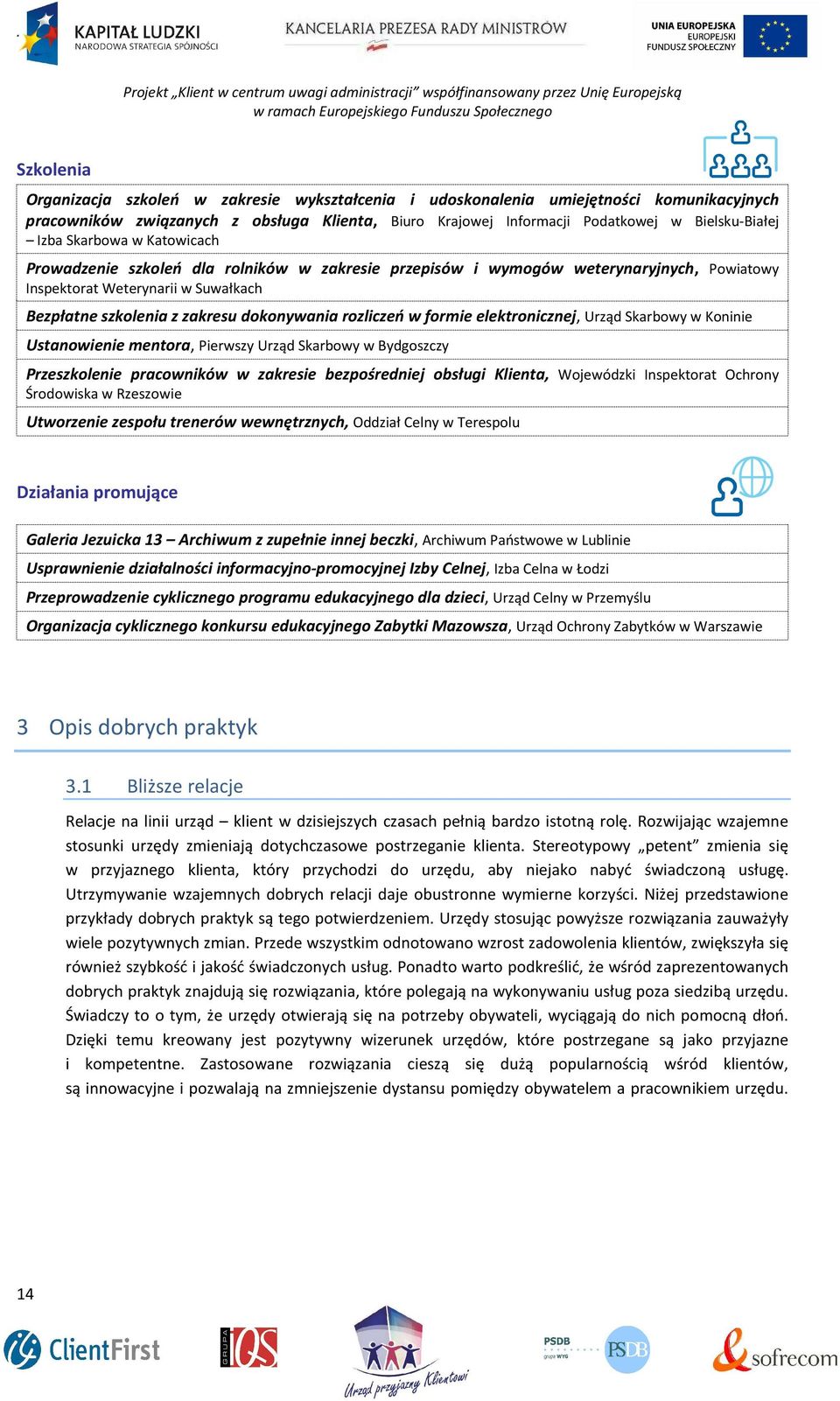 rozliczeń w formie elektronicznej, Urząd Skarbowy w Koninie Ustanowienie mentora, Pierwszy Urząd Skarbowy w Bydgoszczy Przeszkolenie pracowników w zakresie bezpośredniej obsługi Klienta, Wojewódzki