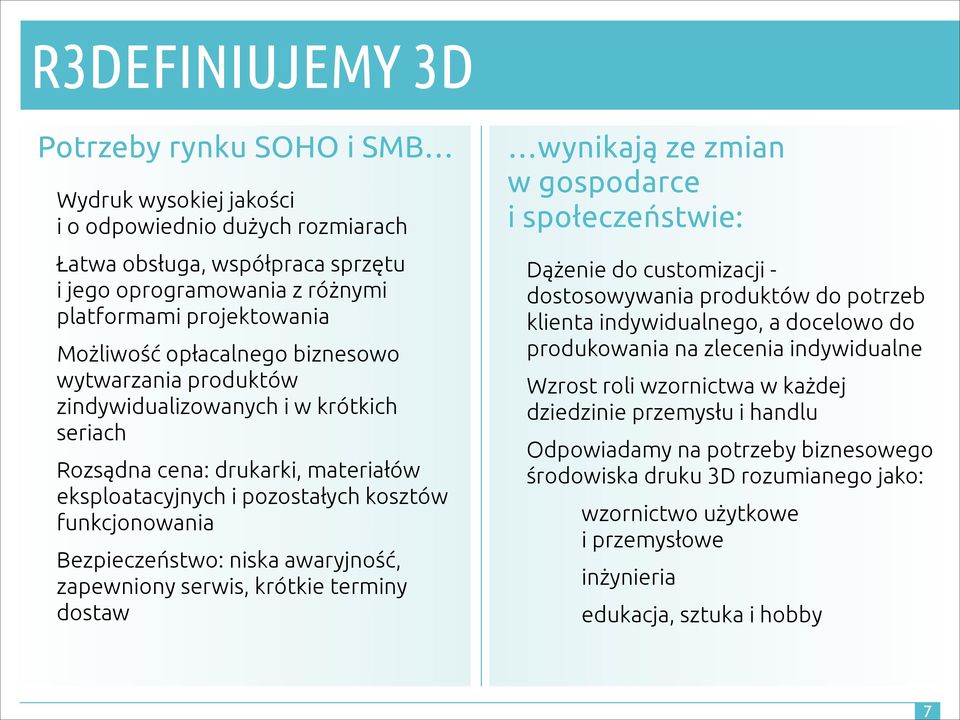 Bezpieczeństwo: niska awaryjność, zapewniony serwis, krótkie terminy dostaw wynikają ze zmian w gospodarce i społeczeństwie: Dążenie do customizacji - dostosowywania produktów do potrzeb klienta