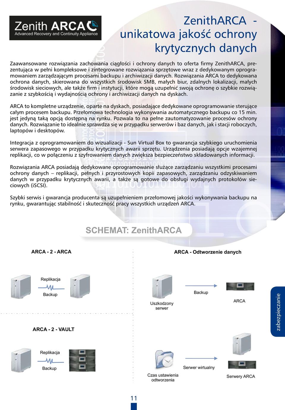Rozwiązania ARCA to dedykowana ochrona danych, skierowana do wszystkich środowisk SMB, małych biur, zdalnych lokalizacji, małych środowisk sieciowych, ale także firm i instytucji, które mogą