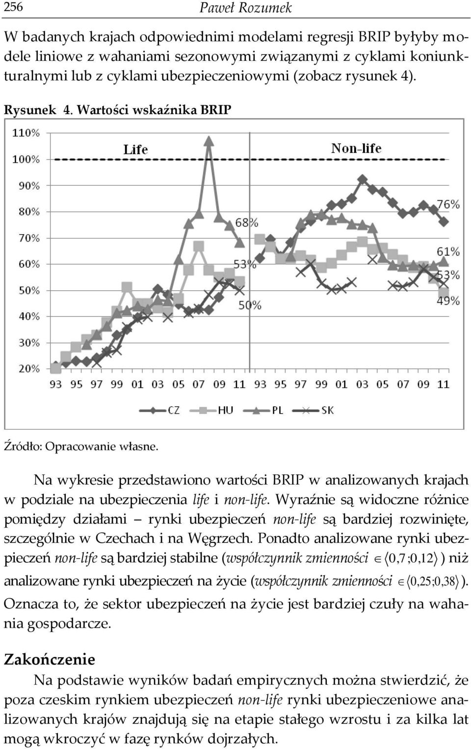 Wyraźnie są widoczne różnice pomiędzy działami rynki ubezpieczeń non-life są bardziej rozwinięte, szczególnie w Czechach i na Węgrzech.