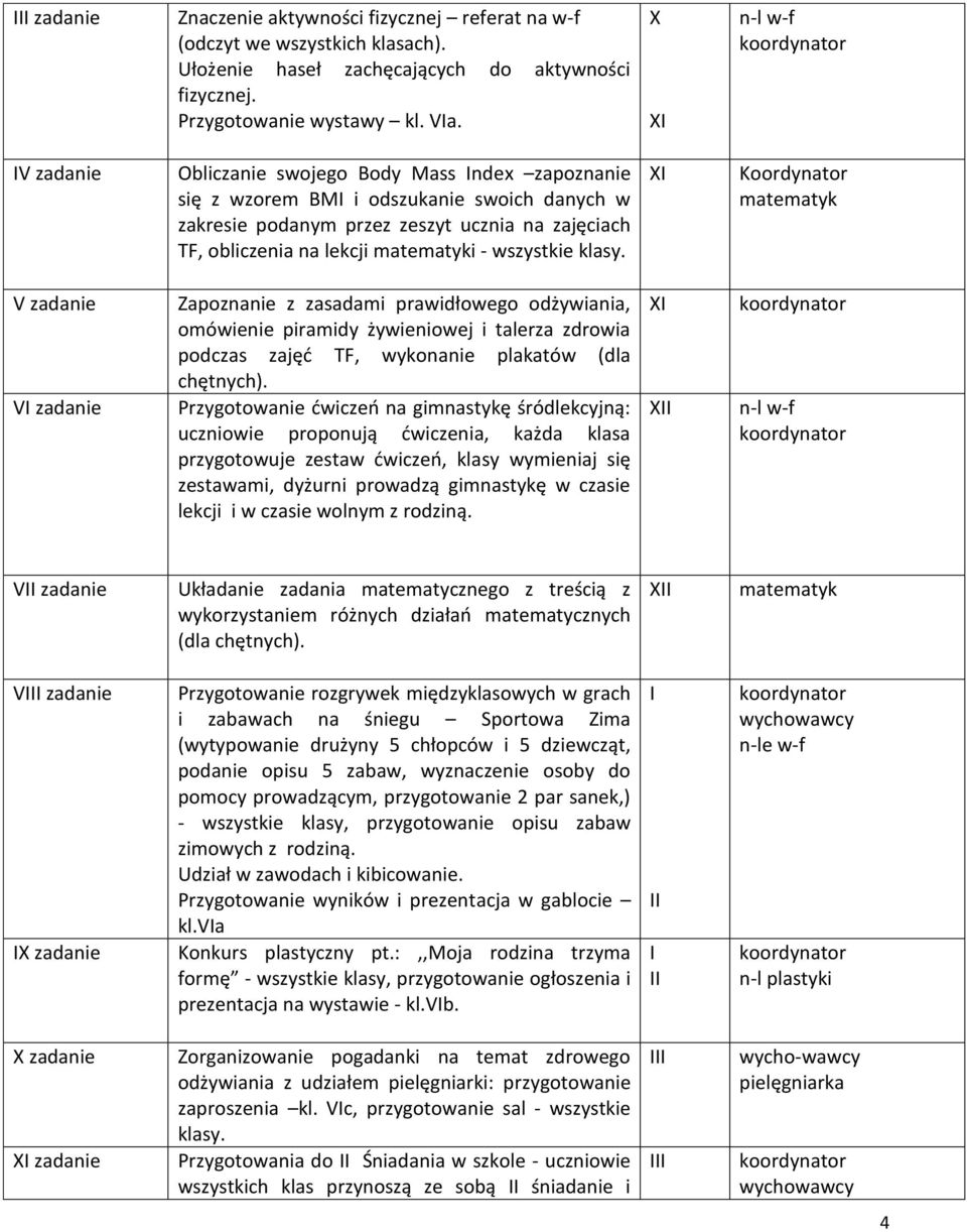 lekcji matematyki - wszystkie klasy.