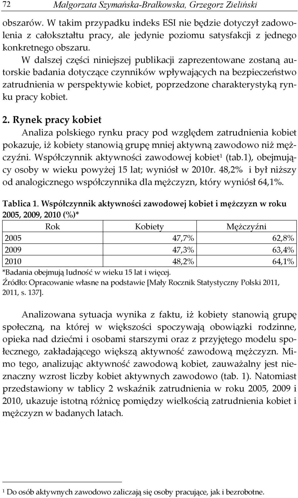 W dalszej części niniejszej publikacji zaprezentowane zostaną autorskie badania dotyczące czynników wpływających na bezpieczeństwo zatrudnienia w perspektywie kobiet, poprzedzone charakterystyką