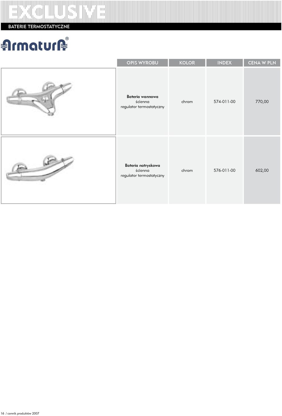 770,00 Bateria natryskowa regulator