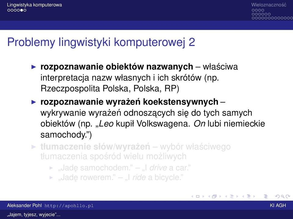 Rzeczpospolita Polska, Polska, RP) rozpoznawanie wyrażeń koekstensywnych wykrywanie wyrażeń odnoszacych się do