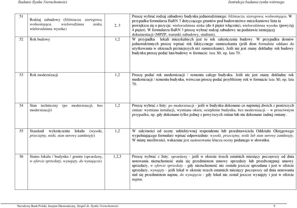 W formularzu BaRN 3 proszę wybrać rodzaj zabudowy na podstawie istniejącej dokumentacji (MPZP, warunki zabudowy, studium).