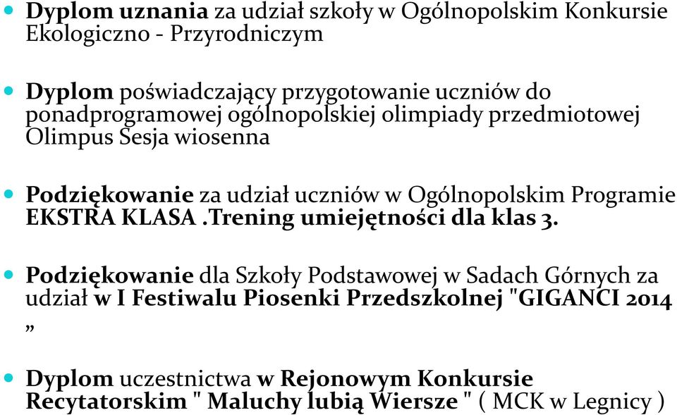 Programie EKSTRA KLASA.Trening umiejętności dla klas 3.