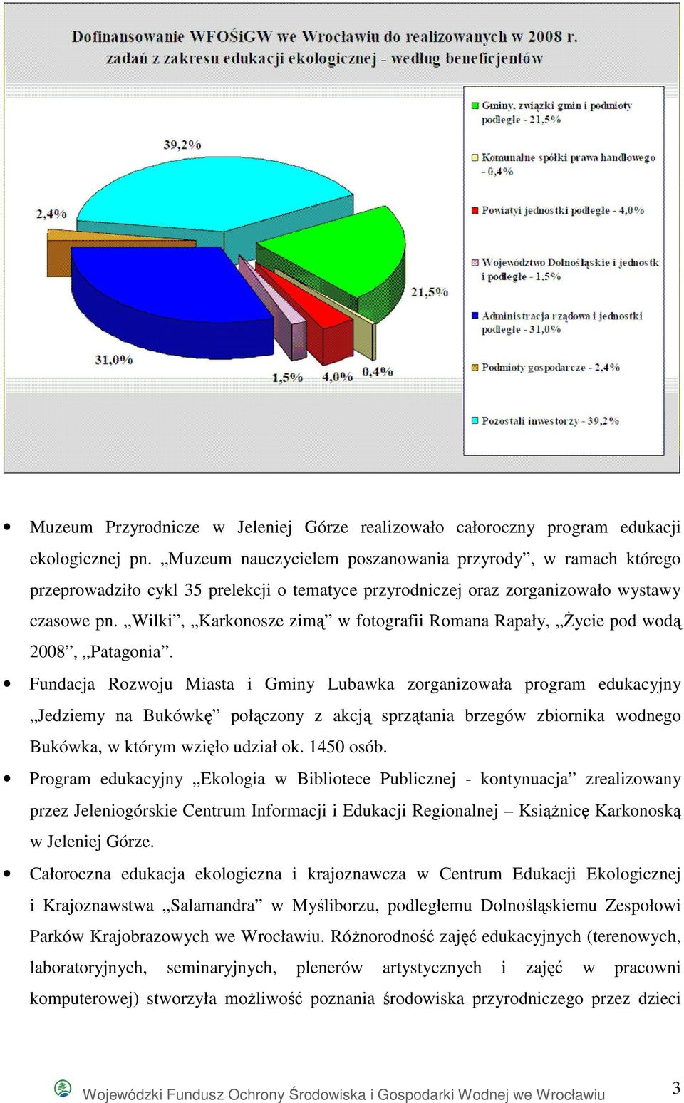 Wilki, Karkonosze zimą w fotografii Romana Rapały, śycie pod wodą 2008, Patagonia.